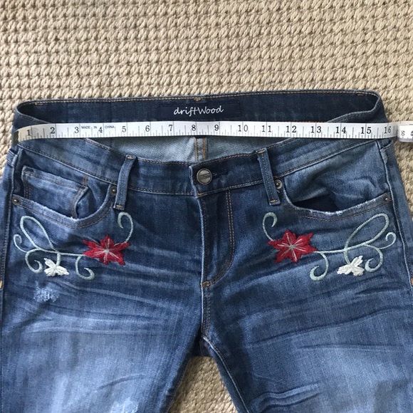 Driftwood Embroidered Skinny Denim Jeans - Picture 4 of 7